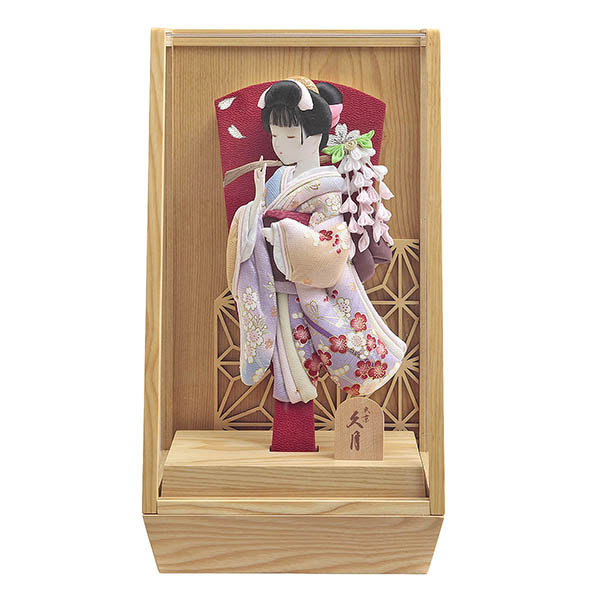 藤娘友禅 四季花 タモ アクリルケース飾り