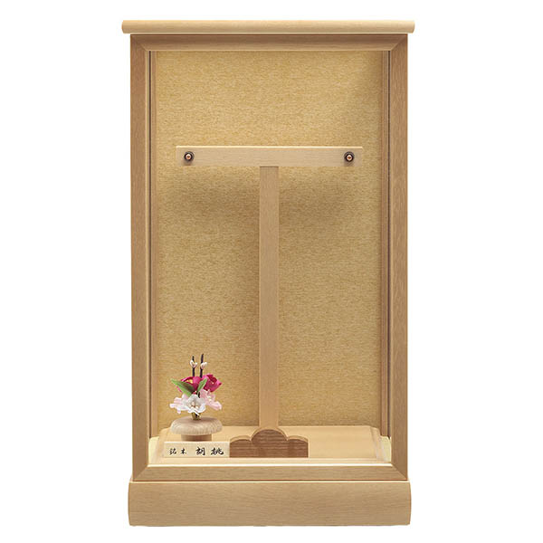 久月　 羽子板　陽奈 モカ桜刺繍 茶白 銘木 胡桃 ガラスケース飾り　詳細画像