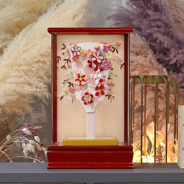 羽子板 東玉 つまみ細工 羽子板 赤 赤パール塗り アクリルケース飾り 詳細画像 東玉 羽子板 つまみ細工 羽子板 赤 赤パール塗り アクリルケース飾り 詳細画像