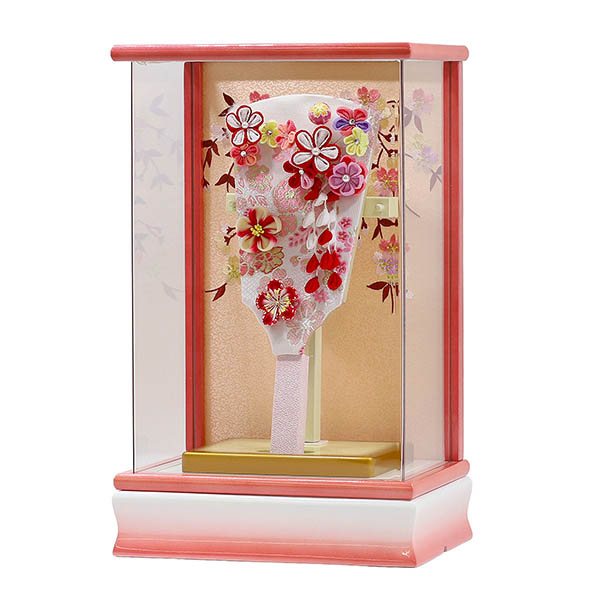 羽子板 東玉 つまみ細工 羽子板 赤 パール白/ピンク塗り アクリルケース飾り 詳細画像 東玉 羽子板 つまみ細工 羽子板 赤 パール白/ピンク塗り アクリルケース飾り 詳細画像