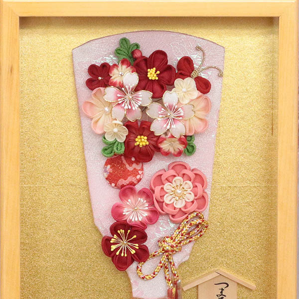羽子板 久月 つまみ細工 羽子板 桃赤花 壁掛け 額飾り ヒノキ製 アクリルケース 詳細画像 久月 羽子板 つまみ細工 羽子板 桃赤花 壁掛け 額飾り ヒノキ製 アクリルケース 詳細画像