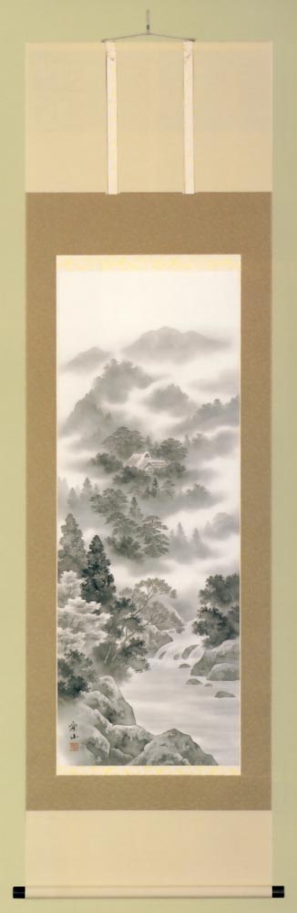 水墨山水 宮部楽山作