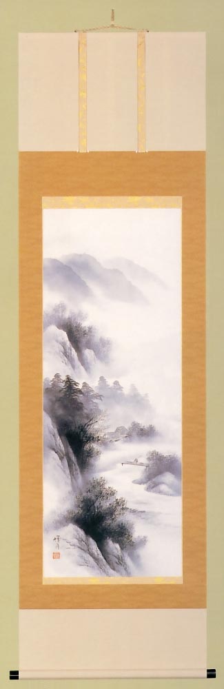 水墨山水 鈴子輝月作