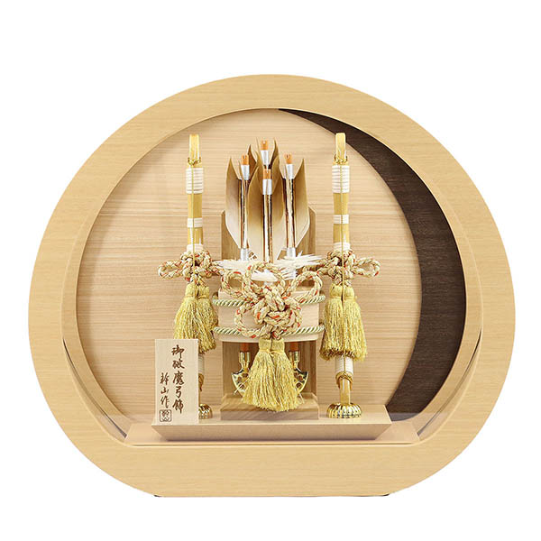 月 ブナ材 白木 木目 円形 丸型 アクリルケース飾り