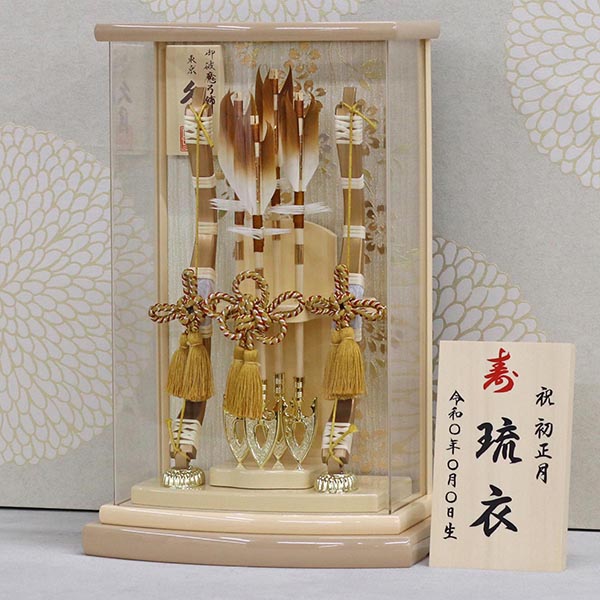 久月　 破魔弓　伊織 本籐巻 アクリルケース飾り　詳細画像