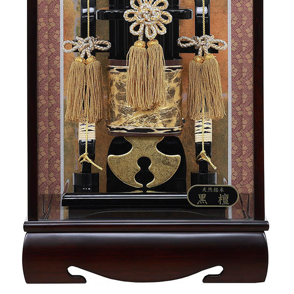 フジキ　 破魔弓　黒檀 彩雲 面取りガラス ケース飾り　詳細画像