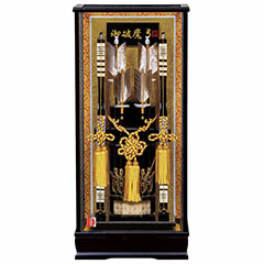 破魔弓: 雄翔 黒塗り ガラスケース飾り