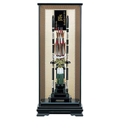 破魔弓: 破魔弓工房 寿々登 1/5 匠 木製籐巻弓 水鳥鴨羽根 面取り ガラスケース飾り