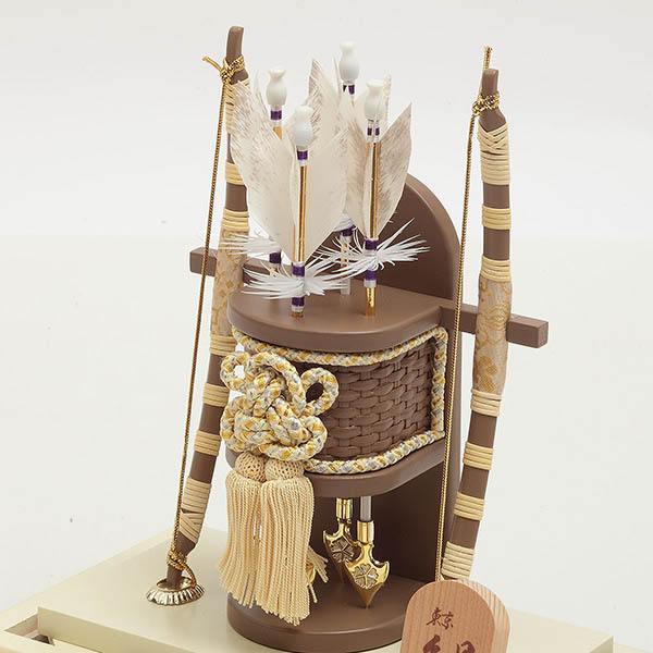 久月　 破魔弓　天賦 本籐 アイボリー モカ暈 アクリルケース飾り　詳細画像