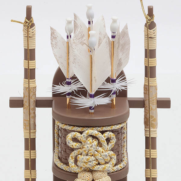 久月　 破魔弓　天賦 本籐 アイボリー モカ暈 アクリルケース飾り　詳細画像