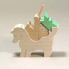 小黒三郎の組み木: 馬乗りかぶと童子